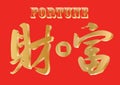 Handwriting Chinese character - Fortune Royalty Free Stock Photo