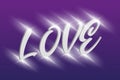 Handwriting 3d word LOVE. Marriage concept. Vector