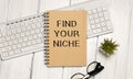 Handwriting of Find Your Niche word Royalty Free Stock Photo
