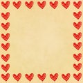 Handwriting heart frame on paper Royalty Free Stock Photo