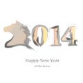 Handwriting Horse chinese symbol of New Year 2014 Royalty Free Stock Photo