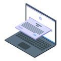 Handwriting identification icon isometric vector. Signature contract