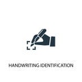 Handwriting identification icon. Simple