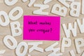 Handwriting letter words on pink sticky note Royalty Free Stock Photo