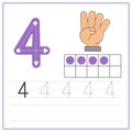 Number writing practice 4 Royalty Free Stock Photo