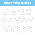 Handwriting pactice. Education developing worksheet. Activity page. Color game for children. Isolated vector illustration. cartoon Royalty Free Stock Photo