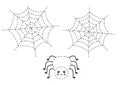 Handwriting practice with cute spiders. Tracing lines for preschoolers. Vector illustration Royalty Free Stock Photo