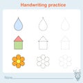 Handwriting practice, games kids, kids activity sheet, training writing practice