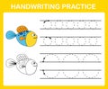 Handwriting practice sheet Royalty Free Stock Photo