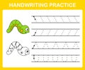 Handwriting practice sheet Royalty Free Stock Photo