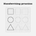 Handwriting practice sheet, kids preschool activity, educational children game, printable worksheet, writing training Royalty Free Stock Photo