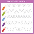 Handwriting practice sheet Royalty Free Stock Photo