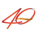 Handwriting ribbon style celebrating 40th