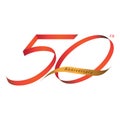 Handwriting ribbon style celebrating 50th Royalty Free Stock Photo