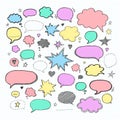 Handwriting set of speech bubbles. Vector illustration Royalty Free Stock Photo