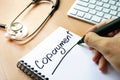 Handwriting sign copayment. Royalty Free Stock Photo