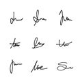 Handwriting signatures collection