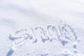 Handwriting of Snow text