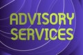 Handwriting text Advisory Services. Business overview Support actions and overcome weaknesses in specific areas Line