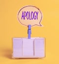 Handwriting text Apology. Word Written on a written or spoken expression of one s is regret remorse or sorrow Colorful
