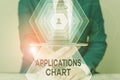 Handwriting text Applications Chart. Concept meaning graph used to study how a process changes over time Royalty Free Stock Photo
