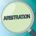 Handwriting text Arbitration. Concept meaning Use of an arbitrator to settle a dispute Mediation Negotiation