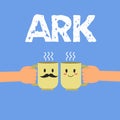 Handwriting text Ark. Concept meaning Large wooden ship built by Noah in order to survive from flood