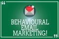 Handwriting text Behavioural Email Marketing. Concept meaning customercentric trigger base messaging strategy Open Envelope with Royalty Free Stock Photo