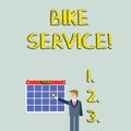 Handwriting text Bike Service. Concept meaning cleaning and repairing bike mechanism to keep best condition Businessman