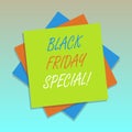 Handwriting text Black Friday Special. Concept meaning The day after thanksgiving Crazy Sale Shopping season Multiple Royalty Free Stock Photo