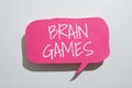 Writing displaying text Brain Games. Business concept psychological tactic to manipulate or intimidate with opponent
