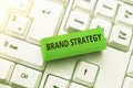 Conceptual caption Brand Strategy. Business overview Long term marketing support for a product Marketing Abstract