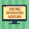 Handwriting text Building Information Modeling. Concept meaning an intelligent 3D modelbased process Blank Computer Royalty Free Stock Photo