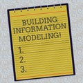 Handwriting text Building Information Modeling. Concept meaning an intelligent 3D modelbased process Lined Spiral Top Royalty Free Stock Photo