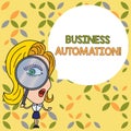 Handwriting text Business Automation. Concept meaning for Digital Transformation Streamlined for Simplicity Woman
