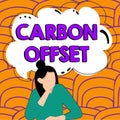 Handwriting text Carbon Offset. Concept meaning Reduction in emissions of carbon dioxide or other gases
