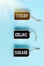 Hand writing sign Celiac Disease. Conceptual photo autoimmune disorder that primarily affects small intestine Collection