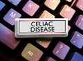 Text caption presenting Celiac Disease. Business approach Small intestine is hypersensitive to gluten Digestion problem Royalty Free Stock Photo