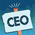 Handwriting text Ceo. Concept meaning Main person responsible for managing a company Operating officer Royalty Free Stock Photo