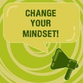 Handwriting text Change Your Mindset. Concept meaning fixed mental attitude or disposition demonstrating responses Royalty Free Stock Photo