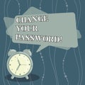 Handwriting text Change Your Password. Concept meaning Resetting the password to prevent from hacking Blank Rectangular Royalty Free Stock Photo