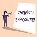 Handwriting text Chemical Exposure. Concept meaning Touching, breathing, eating or drinking harmful chemicals