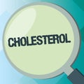 Handwriting text Cholesterol. Concept meaning Steroid alcohol present in animal cells and body fluids