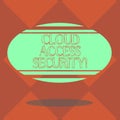 Handwriting text Cloud Access Security. Concept meaning protect cloudbased systems, data and infrastructure Blank Color Royalty Free Stock Photo