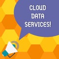 Handwriting text Cloud Data Services. Concept meaning enables data access on deanalysisd users regardless location Royalty Free Stock Photo