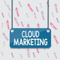 Handwriting text Cloud Marketing. Concept meaning The process of an organisation to market their services Board color background