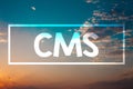Handwriting text Cms. Concept meaning Content Management System supports modification of digital content Sunset blue beach orange Royalty Free Stock Photo