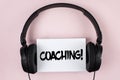 Handwriting text Coaching Motivational Call. Concept meaning Tough training begins to improve your skills written on White Sticky Royalty Free Stock Photo