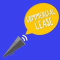 Handwriting text Commercial Lease. Concept meaning refers to buildings or land intended to generate a profit