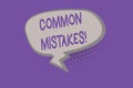 Handwriting text COMMON MISTAKES. Concept meaning Prevalent error and issues that occur repetitively